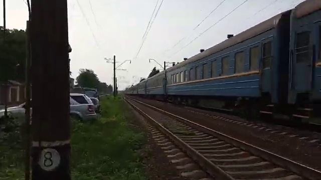 "20 вагонів" Електровоз Чс4-196 з 044 Івано Франківськ-Київ перегін Біличі-Святошин ПЗз