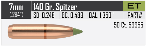 Nosler E-Tip 7mm 140 gr/9,1 грамм ВС-0,489