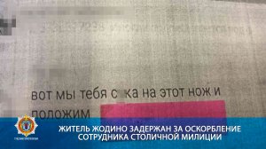 Житель Жодино задержан за оскорбление сотрудника столичной милиции