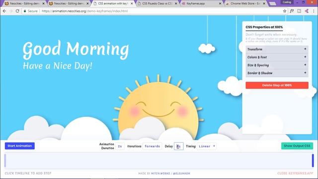 CSS Animations with Keyframe app chrome plugin - - HTML & CSS tutorial