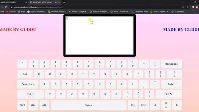 WORD SOUND ON CLICK AND TYPE WORD ON SCREEN IN JAVASCRIPT