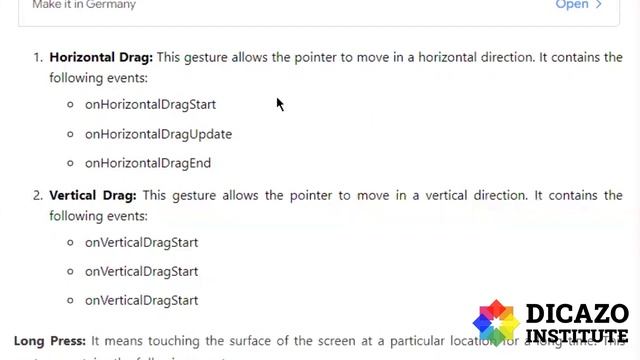 Flutter Gestures  | Flutter for Beginners and Flutter Tutorials | Class - 5th | Dicazo institute.