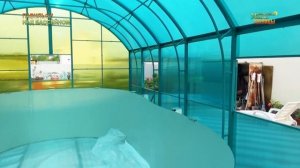 ПАВИЛЬОН НАД БАССЕЙНОМ ИЗ ПОЛИКАРБОНАТА И КАПИТАЛЬНОГО МОЩНОГО КАРКАСА.