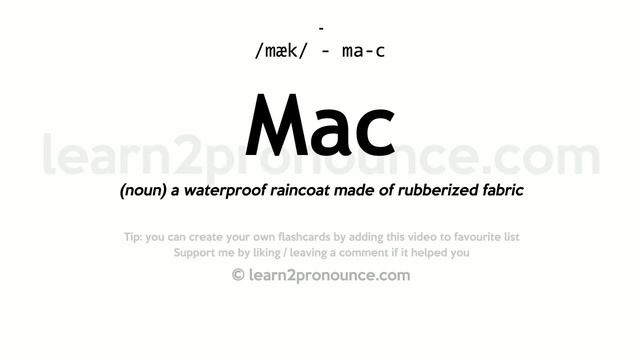 Pronunciation of Mac | Definition of Mac смотреть онлайн