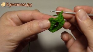 Ровный шов при круговом вязании крючком. Способ 2 Вязание в ножку столбика