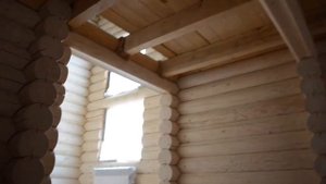 Обзор дома из оцилиндрованного бревна