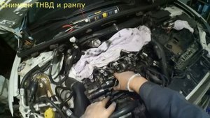 Ремонт Рено меган 3 DCI К9К836 часть 8 (Снимаем ТНВД, рампу)