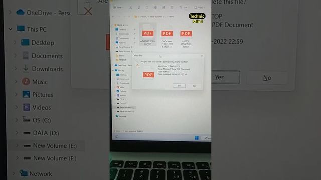 Permanently Delete Files in Computer | Permanently Delete File Shortcut Key । shift + delete key