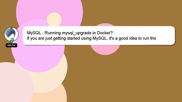 MySQL : Running mysql_upgrade in Docker? смотреть онлайн