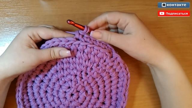 Вязание крючком. Пряжа Лента. Корзинка