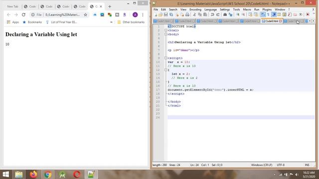 Javascript 'let' & 'this' keywords | javascript for beginners | learn javascript (Sinhala)