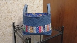Текстильная корзина из старых джинсов своими руками.