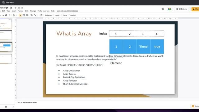 What is Array and Array Operations in Javascript