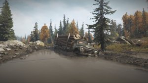 Везу лес по бездорожью на ЗИЛ 130 ⚠ Тяжелый рейс  ▶ симулятор SnowRunner