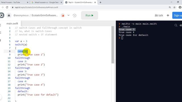 Tutorial 06: Switch case in Swift | Nested Switch case in Swift | Fallthrough keyword in Swift