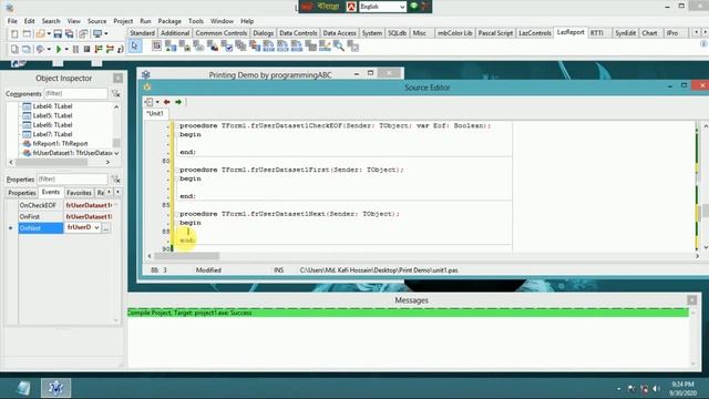 Lazarus IDE :  Memo print with a printer