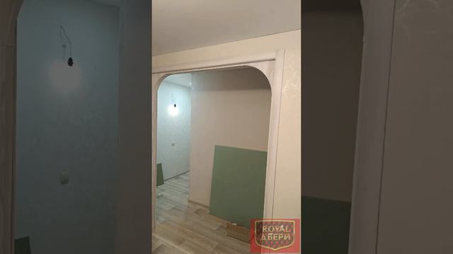Установили две двери «Вега 1,ясень айс»(Экодрев)+две арки+откос.Роял-двери.