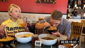 GHOST PEPPER HELL NOODLE CHALLENGE! Do Not Try At Home | Beef Noodle Soup | Man Vs Food Texas