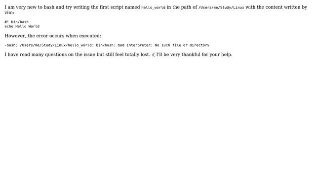 Apple: Executing bash file with Error bin/bash: bad interpreter: No such file or directory смотреть онлайн