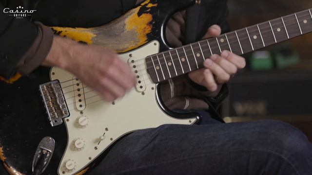 Fender Custom Shop 1960:63 Stratocaster Heavy Relic Black over 3TSB смотреть онлайн