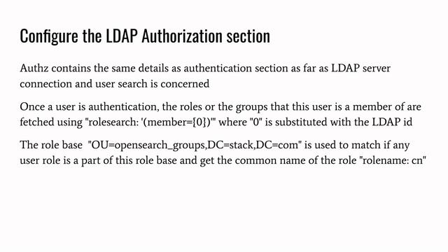 How to Integrate Opensearch with LDAP for authentication and authorization