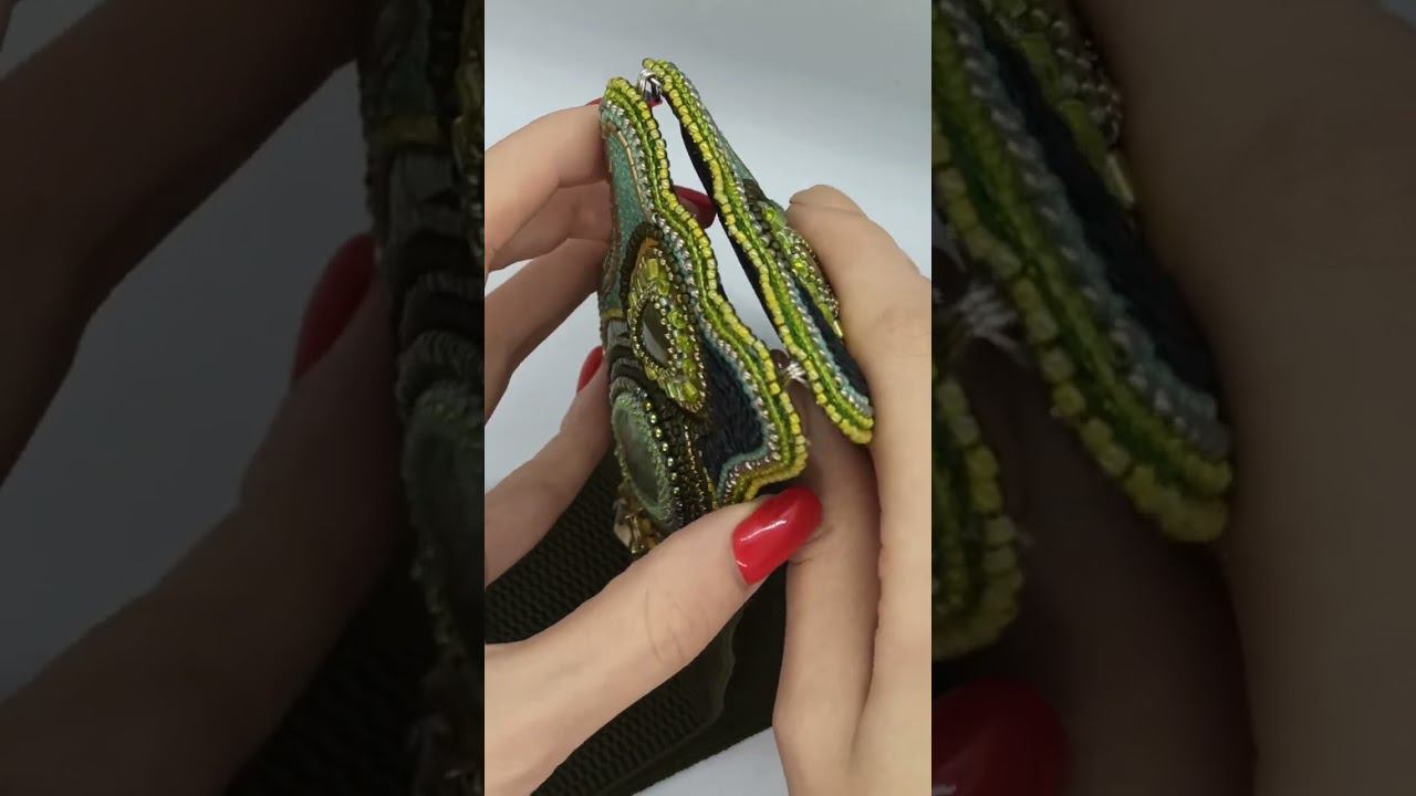Пояс резинка женский вышитый широкий хаки зеленый