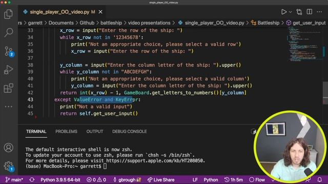 Python Battleship with Object Oriented Programming