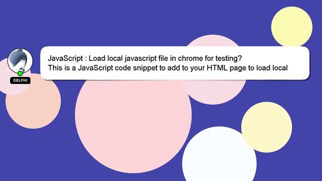 JavaScript : Load local javascript file in chrome for testing?