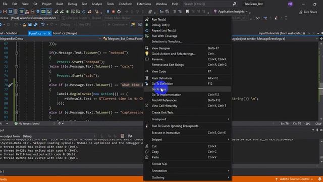 [C#] Create Telegram Bot csharp winform with source code