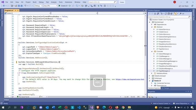.Net Core 5.0 ile Emlak Sitesi - Dependency Injection Services Scoped