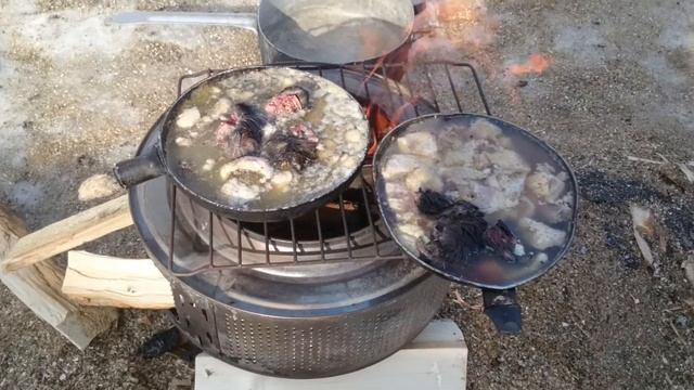Печка из барабана от стиральной машины. Варим собаке еду смотреть онлайн