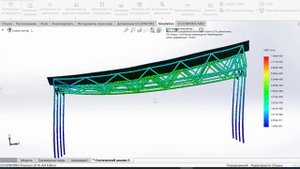 навес нагрузки разбор за 1 минуту #навес #3dsimulation