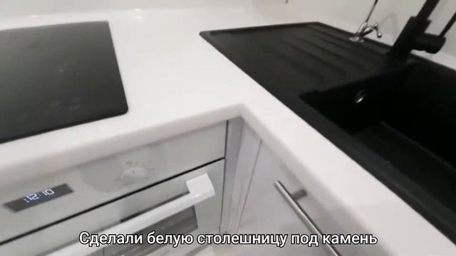 Замена столешницы| Белая столешница под камень