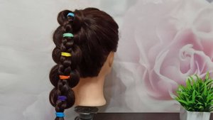 МК Коса с разноцветными резиночками 2.