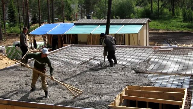 Перекрытие по профлисту. Заливка бетона 1 смотреть онлайн