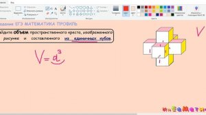 8 задание ЕГЭ математика профиль. Найдите объем пространственного креста, изображенного на рисунке