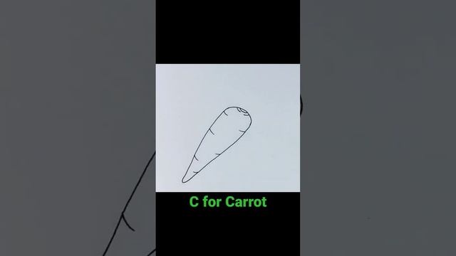 C for Carrot  drawing