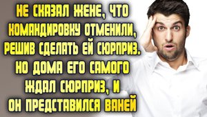Не поехал в командировку, решив сделать жене сюрприз, но его самого ждал сюрприз, и звали его Ваней
