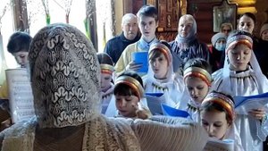 Детский хор храма святых Константина и Елены поет на Воскресной Литургии 27.03.2022г.