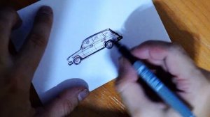 Как нарисовать машину ВАЗ 2104 быстро и легко