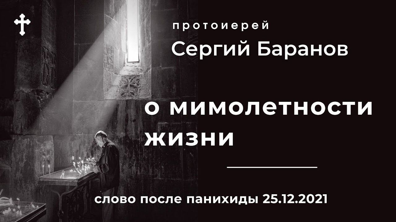 О МИМОЛЕТНОСТИ ЖИЗНИ. ПРОТ.СЕРГИЙ БАРАНОВ. 24.12.2021