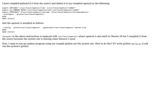 Unix & Linux: How to run my compiled python not the system installed one? смотреть онлайн