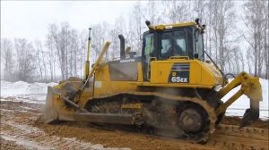 Бульдозер Komatsu D65EX с САУ MOBA 3D-GS