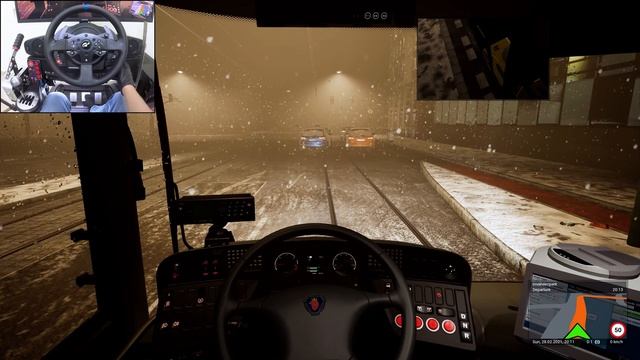 A Snowy Night Drive - The Bus 2021 | Thrustmaster T300RS смотреть онлайн
