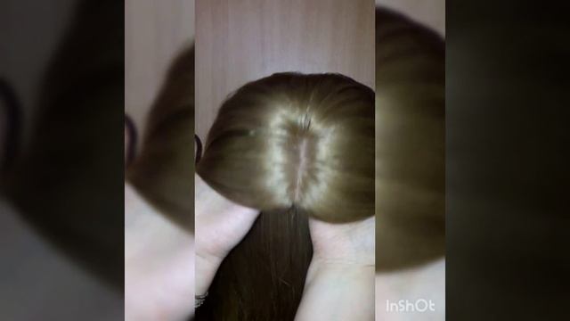 Теменная НАКЛАДКА - на шёлке (с имитацией кожи головы)