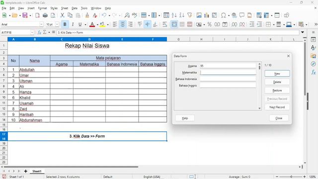 LibreOffice Tutorial - Input Data Form