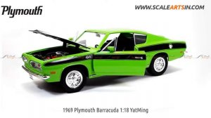 1969 Playmouth Barracuda 1:18 Yatming Diecast scale model car www.scaleartsin.com