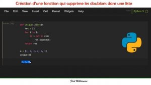 Python : Création d'une fonction pour supprimer les doublons de la liste