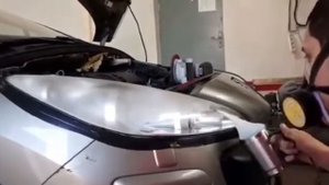 Шлифовка и химическая полировка фар Пежо 308