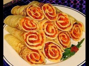 Блины с красной икрой.